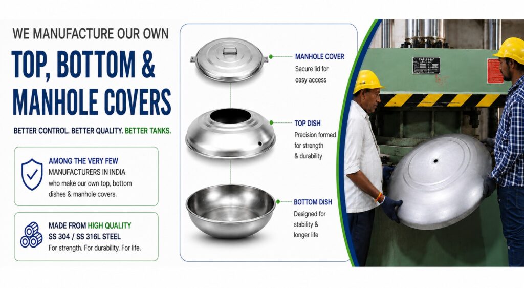 Wonderpure Top & Bottom Dishes / Covers for SS Tanks